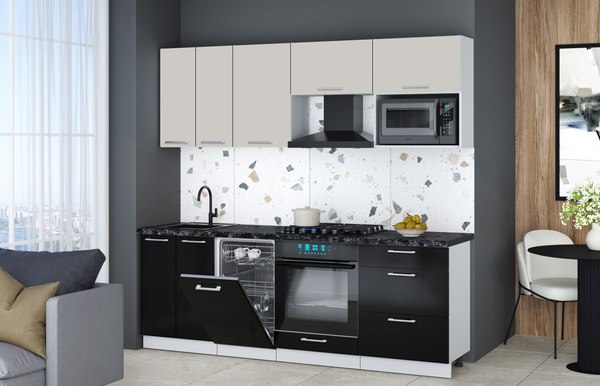 Кухонный гарнитур Интерлиния Мила Gloss 2.25-ПМ4