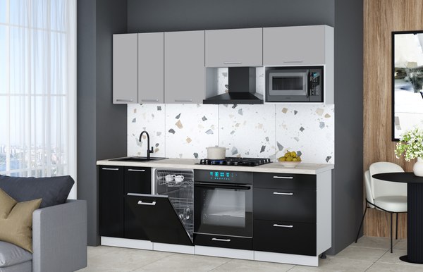 Кухонный гарнитур Интерлиния Мила Gloss 2.25-ПМ4