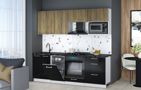 Кухонный гарнитур Интерлиния Мила Gloss 2.25-ПМ4