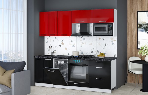 Кухонный гарнитур Интерлиния Мила Gloss 2.25-ПМ4