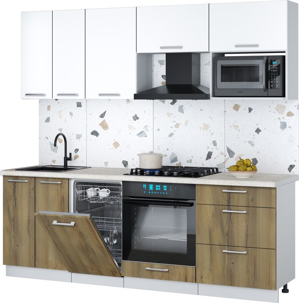 Кухонный гарнитур Интерлиния Мила Gloss 2.25-ПМ4 - фото