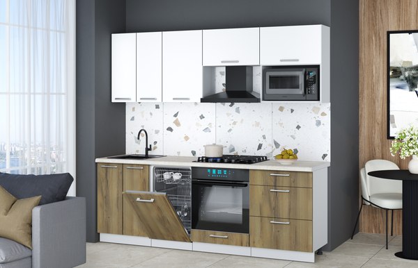 Кухонный гарнитур Интерлиния Мила Gloss 2.25-ПМ4