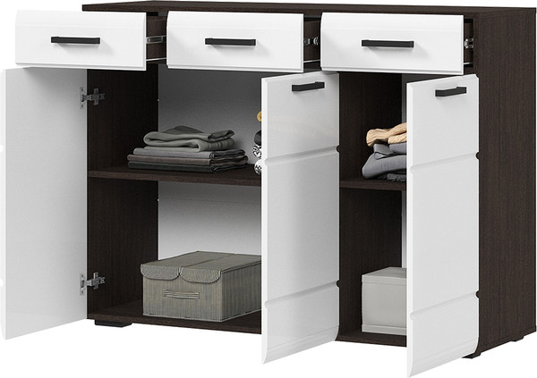 Тумба Стендмебель Либерти КМ 01 1200 (мдф белый глянец/венге)