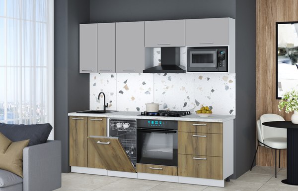 Кухонный гарнитур Интерлиния Мила Gloss 2.25-ПМ4