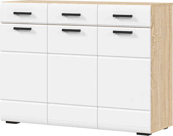 Тумба Стендмебель Либерти КМ 01 1200 (мдф белый глянец/дуб сонома) - фото