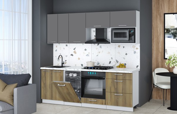 Кухонный гарнитур Интерлиния Мила Gloss 2.25-ПМ4