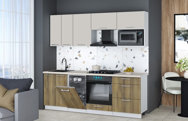 Кухонный гарнитур Интерлиния Мила Gloss 2.25-ПМ4