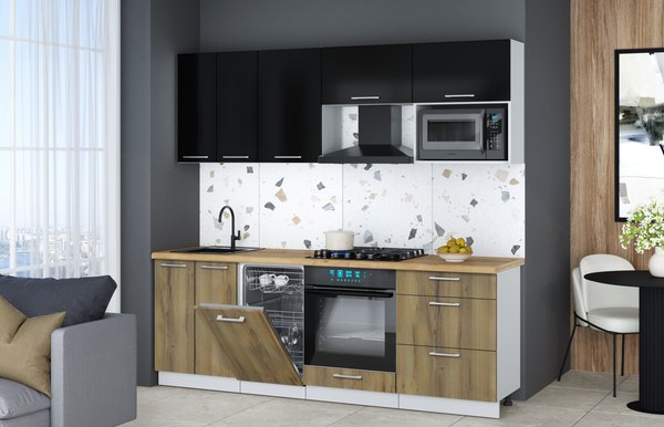 Кухонный гарнитур Интерлиния Мила Gloss 2.25-ПМ4