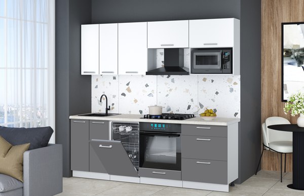 Кухонный гарнитур Интерлиния Мила Gloss 2.25-ПМ4