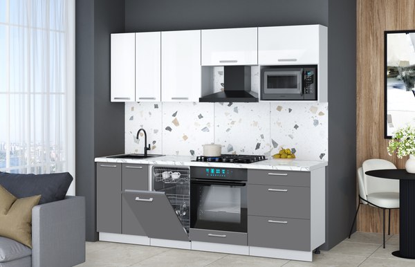 Кухонный гарнитур Интерлиния Мила Gloss 2.25-ПМ4