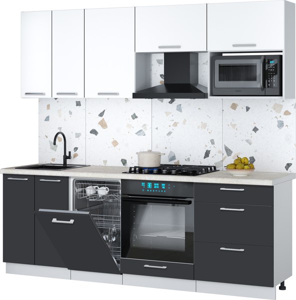 Кухонный гарнитур Интерлиния Мила Gloss 2.25-ПМ4 - фото