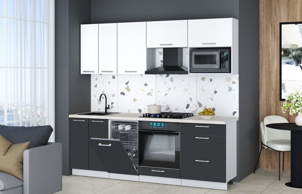 Кухонный гарнитур Интерлиния Мила Gloss 2.25-ПМ4