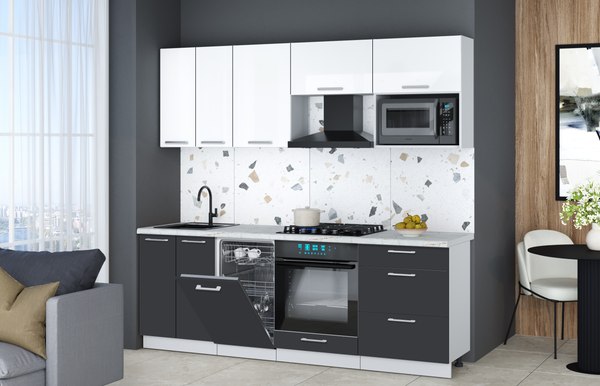 Кухонный гарнитур Интерлиния Мила Gloss 2.25-ПМ4