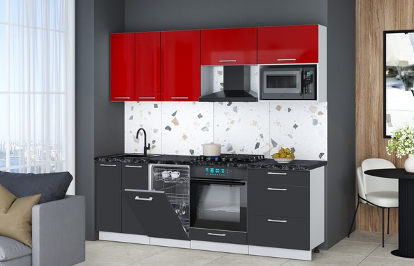 Кухонный гарнитур Интерлиния Мила Gloss 2.25-ПМ4