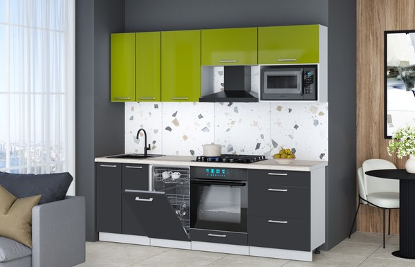 Кухонный гарнитур Интерлиния Мила Gloss 2.25-ПМ4