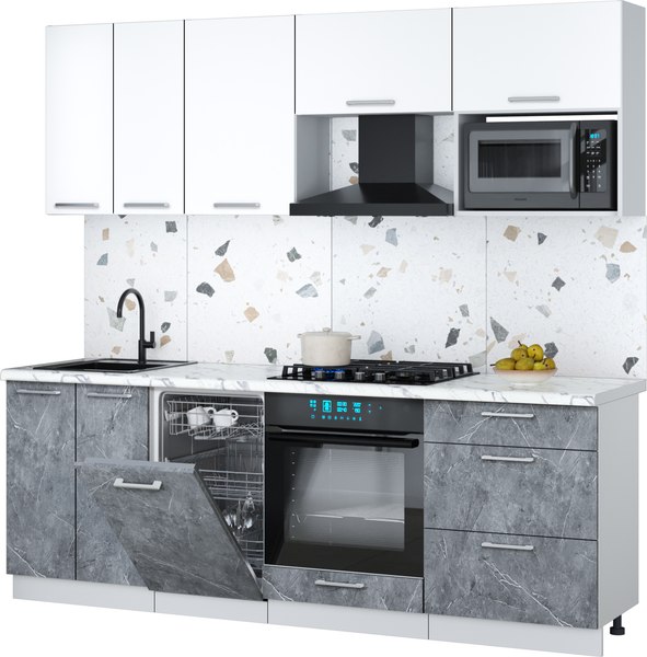 Кухонный гарнитур Интерлиния Мила Gloss 2.25-ПМ4 - фото
