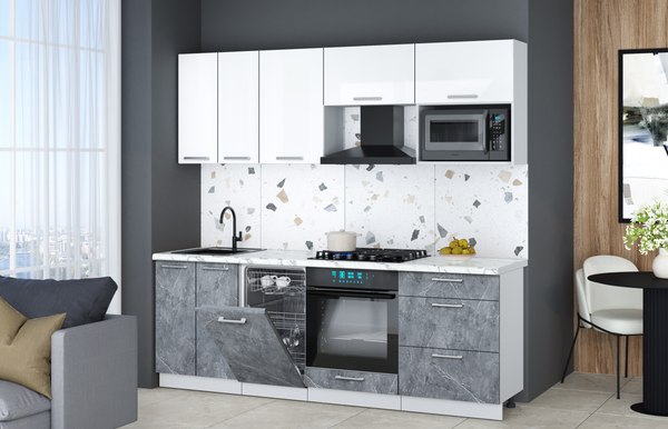 Кухонный гарнитур Интерлиния Мила Gloss 2.25-ПМ4