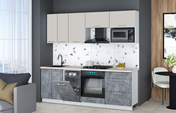 Кухонный гарнитур Интерлиния Мила Gloss 2.25-ПМ4