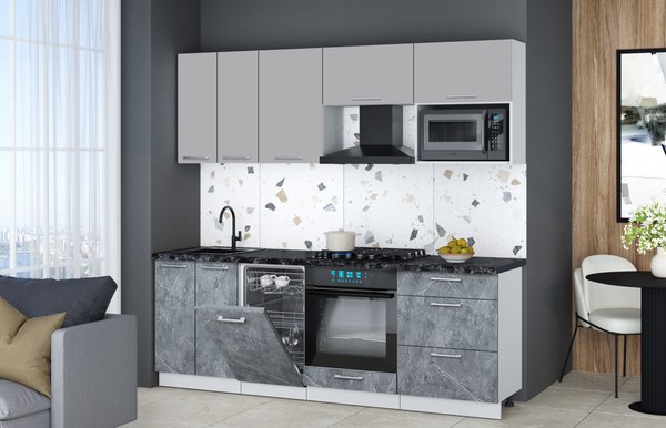 Кухонный гарнитур Интерлиния Мила Gloss 2.25-ПМ4