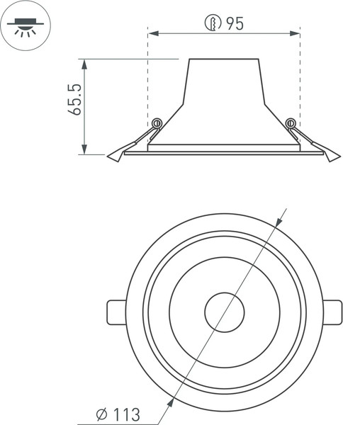 Точечный светильник Arlight LTD-LEGEND-R115-10W White6000 WH 50deg / 027315