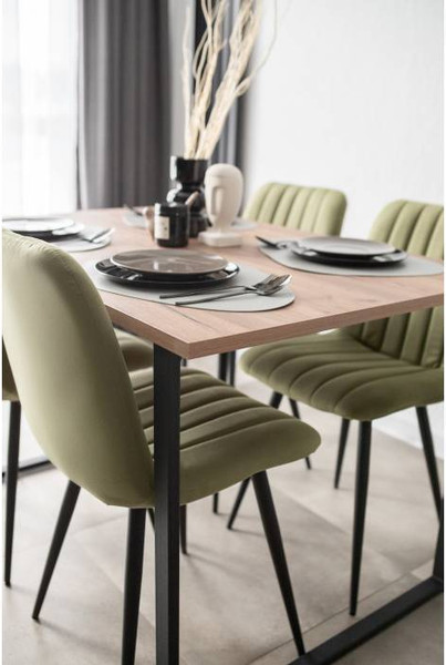 Обеденный стол Notta Лиман 117х77 / 615152 (дуб крафт табачный/черный матовый)