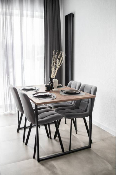 Обеденный стол Notta Лиман 117х77 / 615152 (дуб крафт табачный/черный матовый)