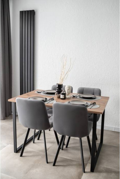 Обеденный стол Notta Лиман 117х77 / 615152 (дуб крафт табачный/черный матовый)