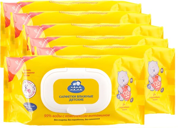 Влажные салфетки детские Папа Мама Детские - фото