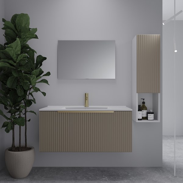 Шкаф-полупенал для ванной ЗОВ Дублин / CDUFLWMFC