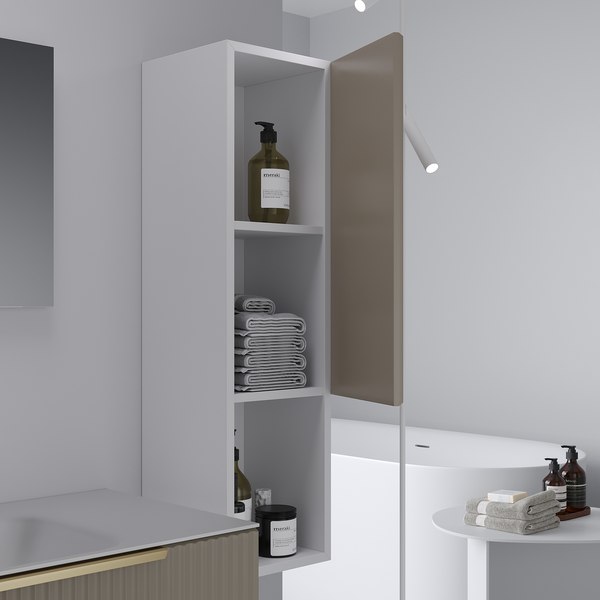 Шкаф-полупенал для ванной ЗОВ Дублин / CDUFLWMFC