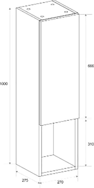 Шкаф-полупенал для ванной ЗОВ Дублин / CDUFLWMFC