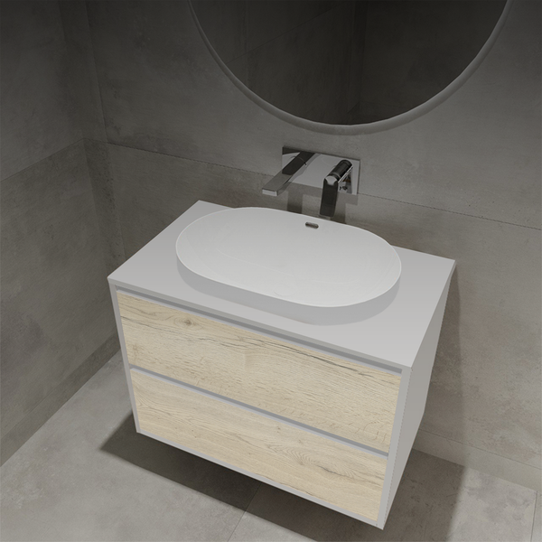 Тумба с умывальником ЗОВ Парма 80 / P80LWP0MWHMC1A-LDSPW6002 - фото