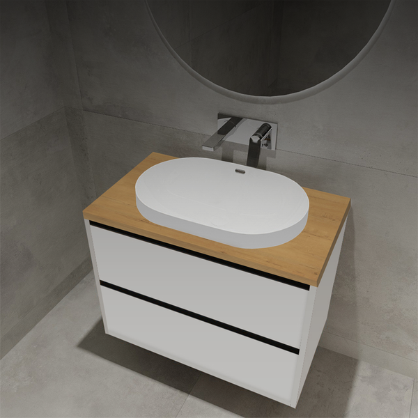 Тумба с умывальником ЗОВ Парма 80 / P80LWP0MWMC1B-HPL38T6002 - фото