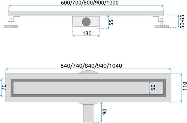 Трап для душа REA Neox Pro 900 Gold / G2739