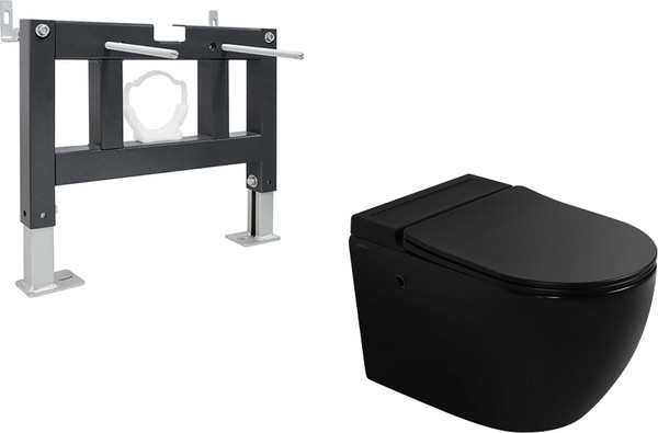 Унитаз подвесной с инсталляцией Abber Bequem AC1108PMB-AC0101P - фото