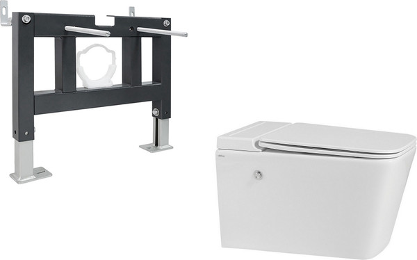 Унитаз подвесной с инсталляцией Abber Bequem AC1202P-AC0101P - фото