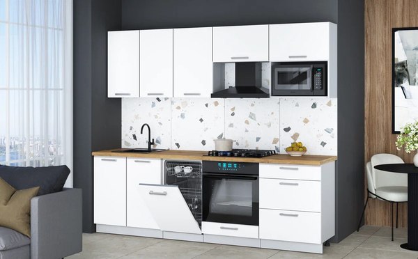 Кухонный гарнитур Интерлиния Мила Gloss 2.45-ПМ4