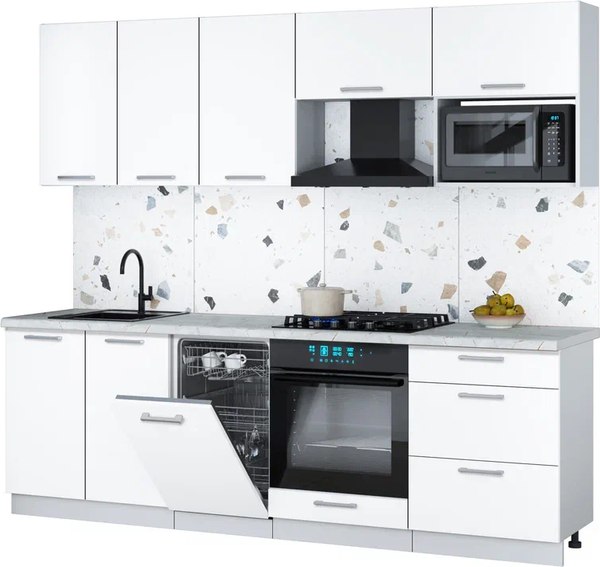 Кухонный гарнитур Интерлиния Мила Gloss 2.45-ПМ4 - фото