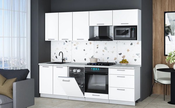 Кухонный гарнитур Интерлиния Мила Gloss 2.45-ПМ4