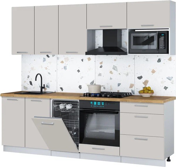 Кухонный гарнитур Интерлиния Мила Gloss 2.45-ПМ4 - фото