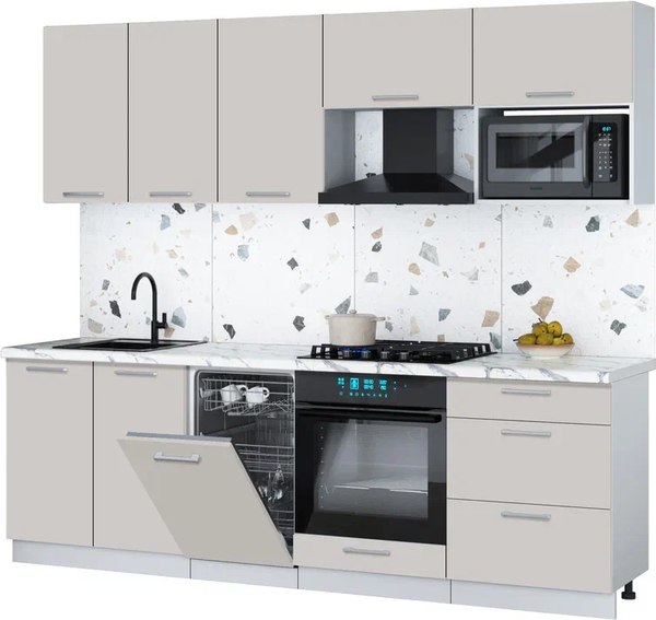 Кухонный гарнитур Интерлиния Мила Gloss 2.45-ПМ4 - фото