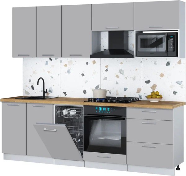 Кухонный гарнитур Интерлиния Мила Gloss 2.45-ПМ4 - фото