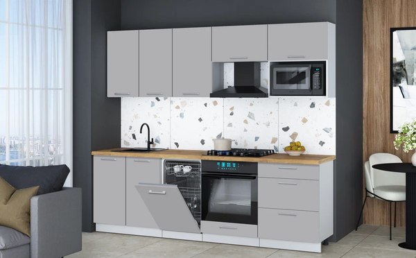 Кухонный гарнитур Интерлиния Мила Gloss 2.45-ПМ4