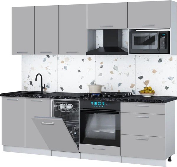 Кухонный гарнитур Интерлиния Мила Gloss 2.45-ПМ4 - фото