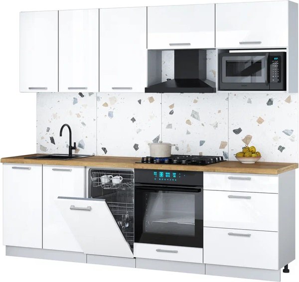 Кухонный гарнитур Интерлиния Мила Gloss 2.45-ПМ4 - фото