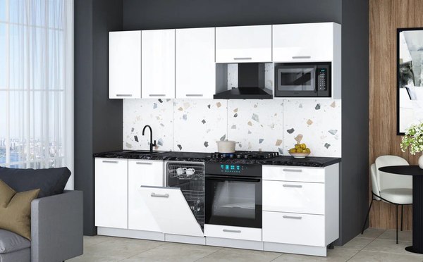 Кухонный гарнитур Интерлиния Мила Gloss 2.45-ПМ4