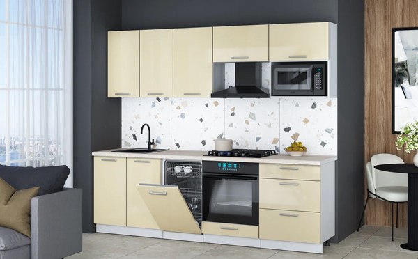 Кухонный гарнитур Интерлиния Мила Gloss 2.45-ПМ4