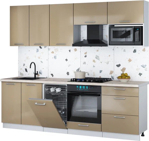 Кухонный гарнитур Интерлиния Мила Gloss 2.45-ПМ4 - фото