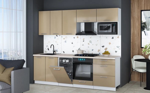 Кухонный гарнитур Интерлиния Мила Gloss 2.45-ПМ4