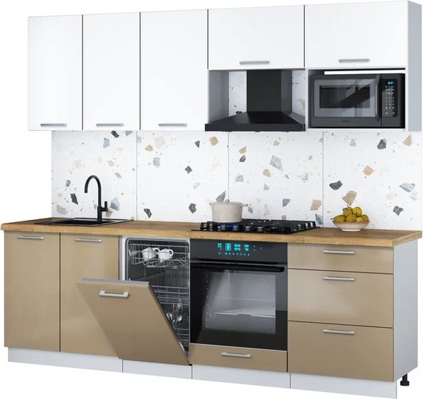 Кухонный гарнитур Интерлиния Мила Gloss 2.45-ПМ4 - фото